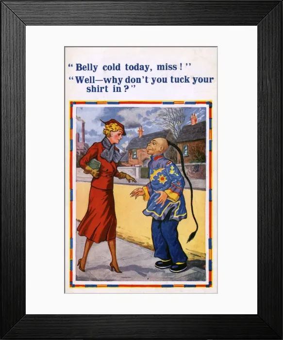 Framed Print : Belly Cold - Chinese man causes linguistic confusion Framed Print : Belly Cold - Chinese man causes linguistic confusion