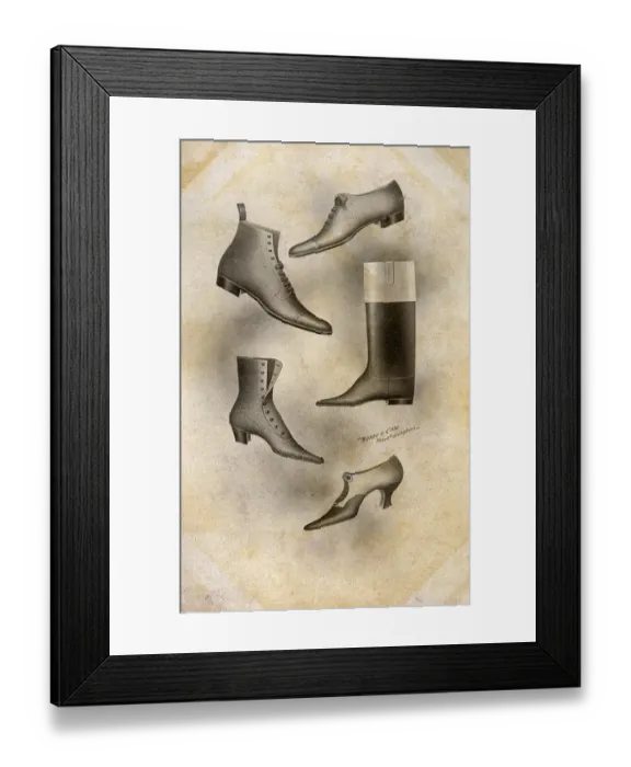 Framed Print : Advertorial card for an English Boot and Shoe maker Framed Print : Advertorial card for an English Boot and Shoe maker