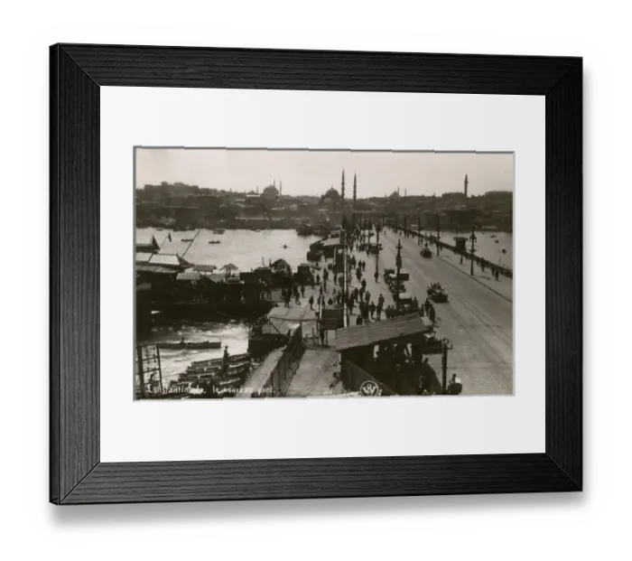 Framed Print : View across the Galata Bridge in Constantinople (Istanbul) Framed Print : View across the Galata Bridge in Constantinople (Istanbul)