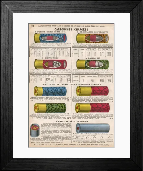 Framed Print : Advertisement for French cartridges (1 / 2) Framed Print : Advertisement for French cartridges (1 / 2)