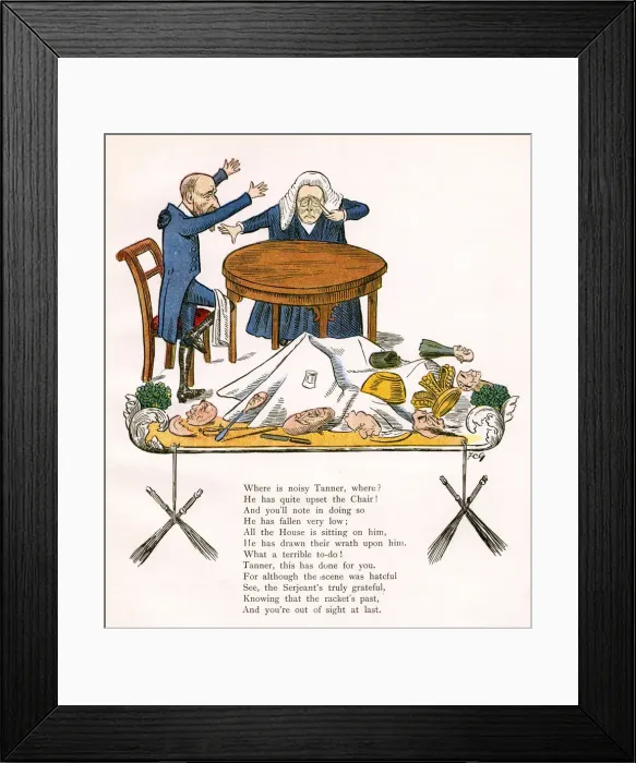 Framed Print : Earl of Halsbury and Erskine try to control Irish MP Tanner Framed Print : Earl of Halsbury and Erskine try to control Irish MP Tanner