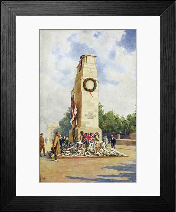 Framed Print : The Cenotaph, Whitehall, London - looking North Framed Print : The Cenotaph, Whitehall, London - looking North