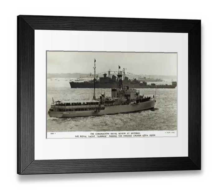 Framed Print : Coronation Naval Review at Spithead - Royal Yacht Surprise Framed Print : Coronation Naval Review at Spithead - Royal Yacht Surprise