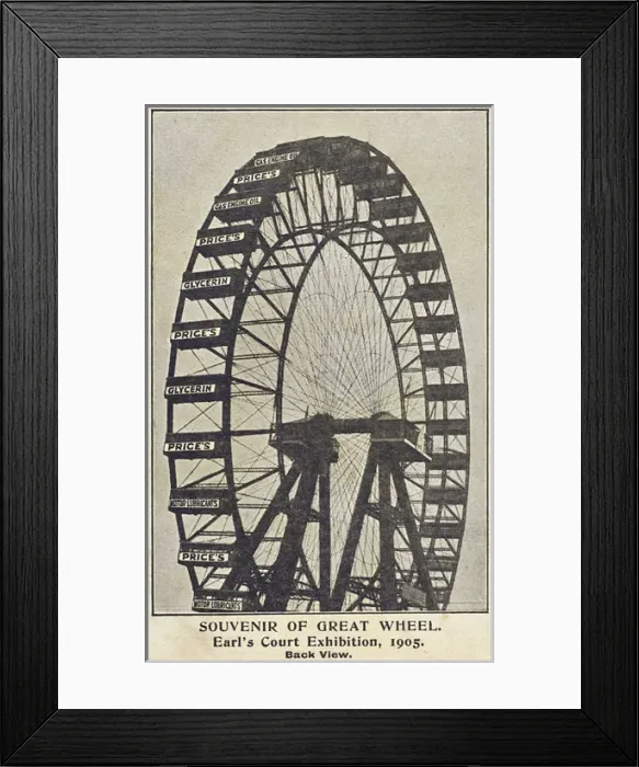 Framed Print : Earls Court Exhibition of 1905 - The Great Wheel, Back View Framed Print : Earls Court Exhibition of 1905 - The Great Wheel, Back View