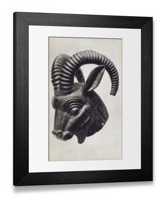 Framed Print : Bronze Ibex Head - Achaemenid, Persia 6th-5th century BC Framed Print : Bronze Ibex Head - Achaemenid, Persia 6th-5th century BC