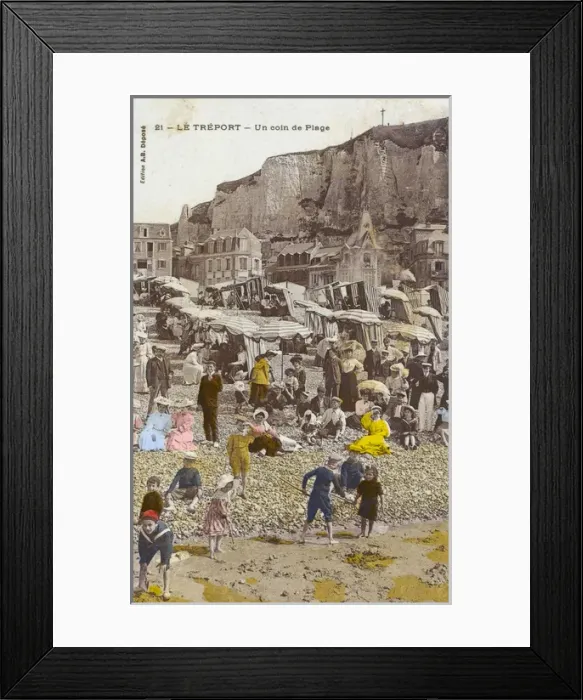Framed Print : Le Treport - a corner of the Beach - France Framed Print : Le Treport - a corner of the Beach - France