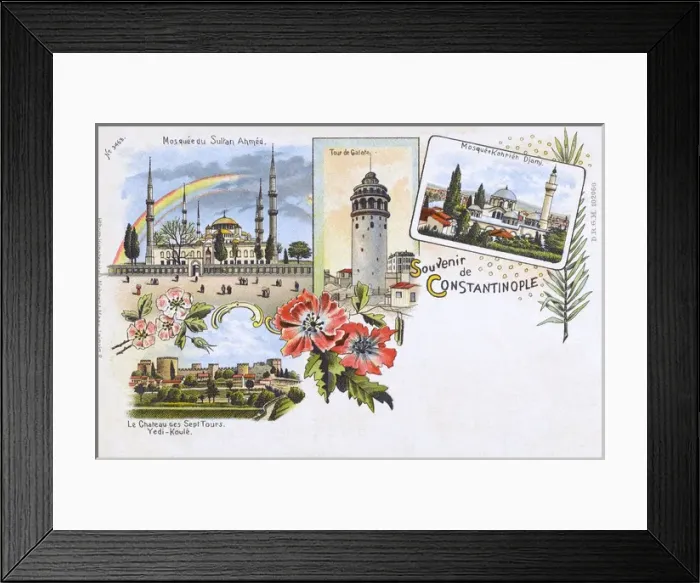 Framed Print : Istanbul (Constantinople) Turkey - Blue Mosque, Galata Tower Framed Print : Istanbul (Constantinople) Turkey - Blue Mosque, Galata Tower