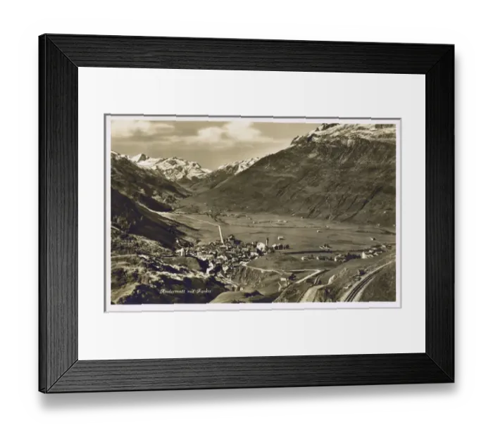 Framed Print : Andermatt and the Furka Pass, Switzerland Framed Print : Andermatt and the Furka Pass, Switzerland