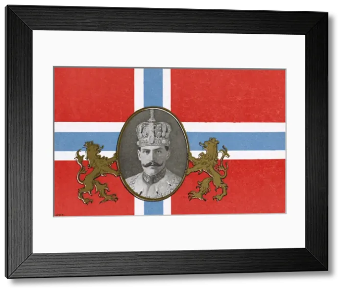 Framed Print : Coronation of King Haakon VII of Norway - Flag Framed Print : Coronation of King Haakon VII of Norway - Flag