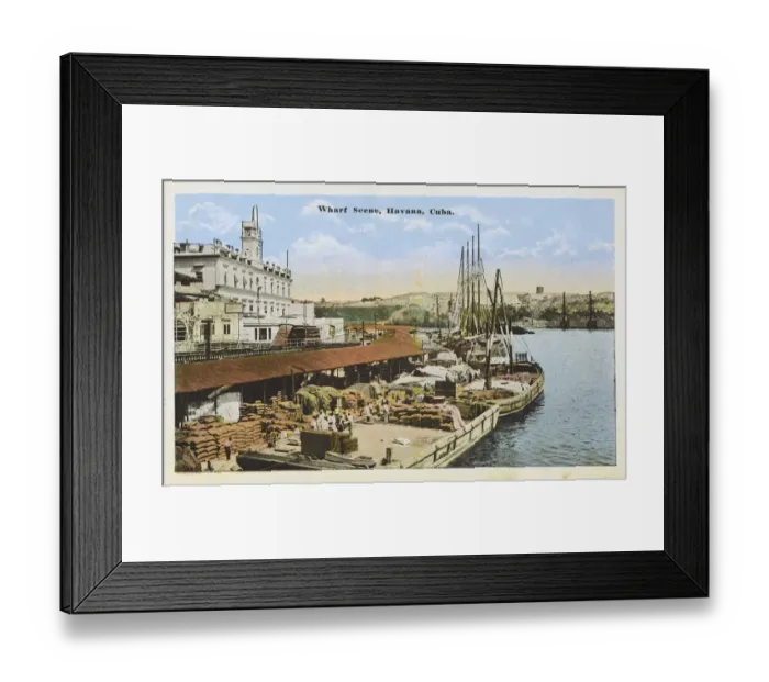 Framed Print : Cuba - Havana - Wharf Scene in the harbour Framed Print : Cuba - Havana - Wharf Scene in the harbour