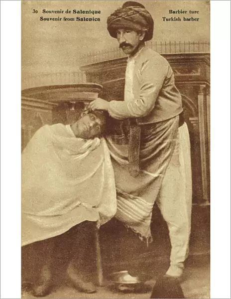 Turkish Barber at Thessaloniki, Greece