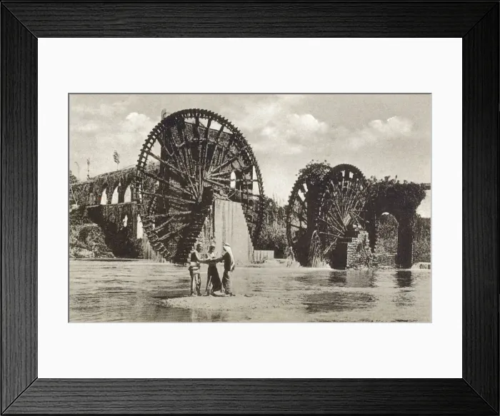 Framed Print : Hama, Syria - The Giant waterwheels on the Orontes River Framed Print : Hama, Syria - The Giant waterwheels on the Orontes River