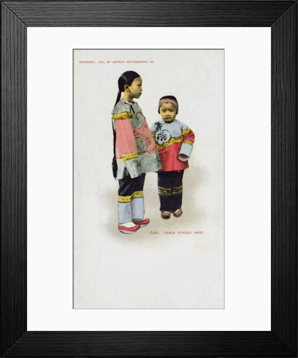 Framed Print : China - Young Chinese children wearing their Sunday best Framed Print : China - Young Chinese children wearing their Sunday best