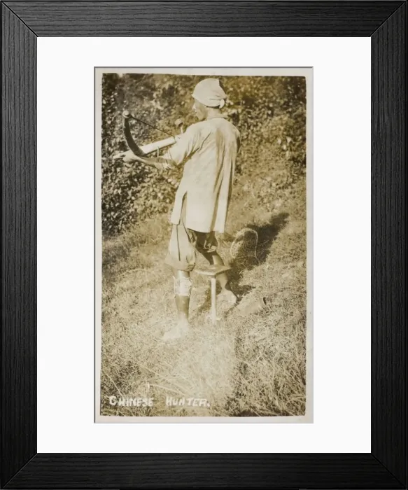 Framed Print : Chinese hunter armed with a crossbow Framed Print : Chinese hunter armed with a crossbow
