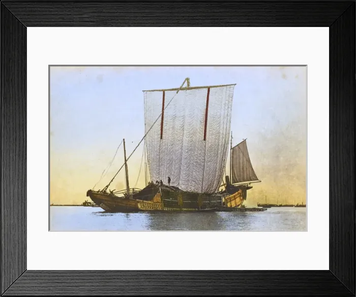 Framed Print : A Chinese junk