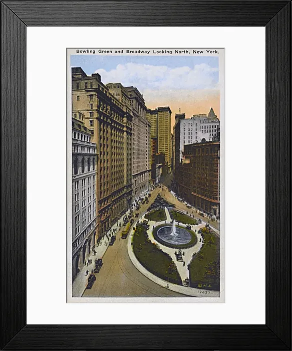 Framed Print : Bowling Green and Broadway looking North, New York, USA Framed Print : Bowling Green and Broadway looking North, New York, USA