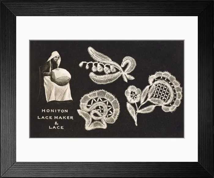 Framed Print : Honiton, Devon - Lace maker and her work Framed Print : Honiton, Devon - Lace maker and her work
