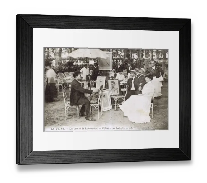 Framed Print : Portrait Artist Gilbert at work at Vichy Framed Print : Portrait Artist Gilbert at work at Vichy