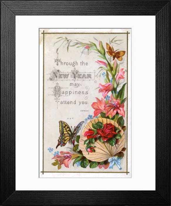 Framed Print : New Years Greeting card featuring a Swallowtail Butterfly Framed Print : New Years Greeting card featuring a Swallowtail Butterfly