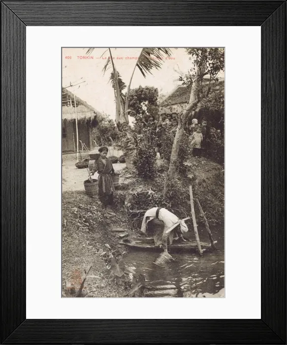 Framed Print : Gathering water in the Vietnamese Countryside Framed Print : Gathering water in the Vietnamese Countryside