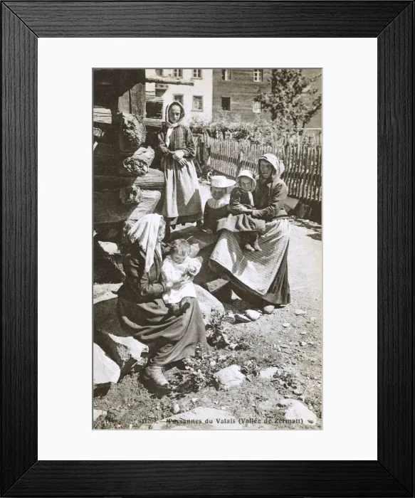 Framed Print : Women and Children of Zermatt, Switzerland Framed Print : Women and Children of Zermatt, Switzerland