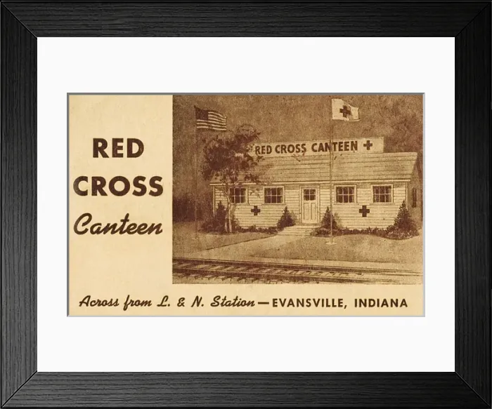 Framed Print : WW2 - Red Cross Canteen - Evansville, Indiana, USA Framed Print : WW2 - Red Cross Canteen - Evansville, Indiana, USA