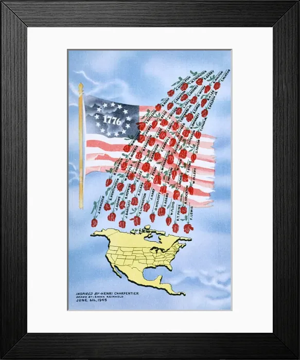 Framed Print : Patriotic Postcard, Signees of Declaration of Independence Framed Print : Patriotic Postcard, Signees of Declaration of Independence