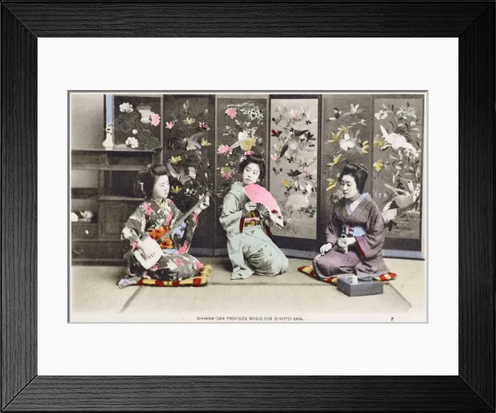 Framed Print : O-Hana-San provides music for her friend O-koto-san Framed Print : O-Hana-San provides music for her friend O-koto-san