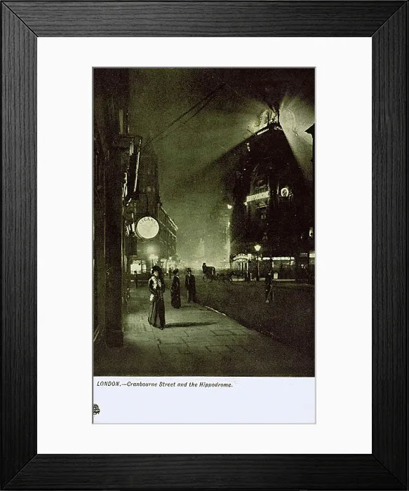 Framed Print : Cranbourn Street and the Hippodrome at night, London Framed Print : Cranbourn Street and the Hippodrome at night, London