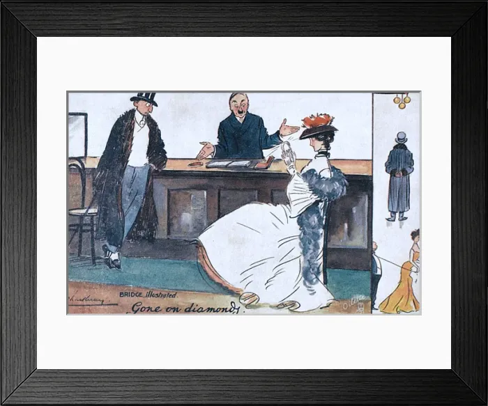 Framed Print : Bridge Illustrated - Gone on Diamonds Framed Print : Bridge Illustrated - Gone on Diamonds