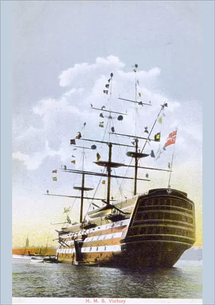 The HMS Victory - brought in to Portsmouth Harbour