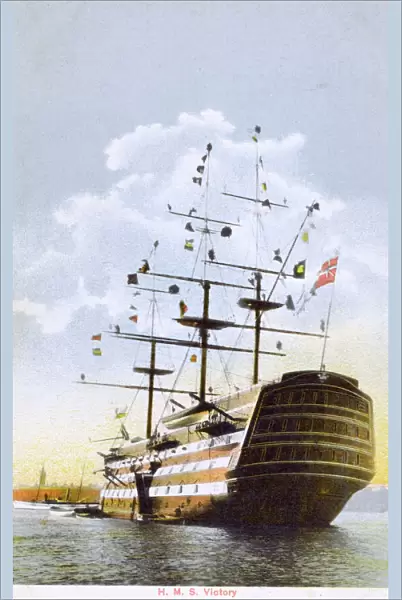 The HMS Victory - brought in to Portsmouth Harbour