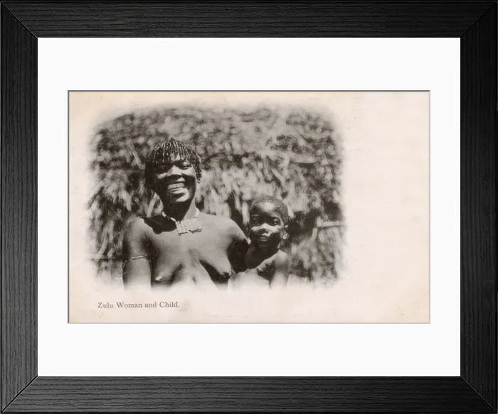 Framed Print : Smiling Zulu Woman and child, South Africa Framed Print : Smiling Zulu Woman and child, South Africa