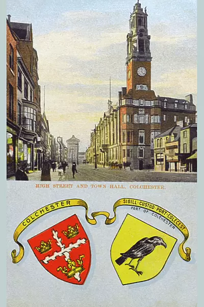 Colchester, Essex - High Street and Town Hall