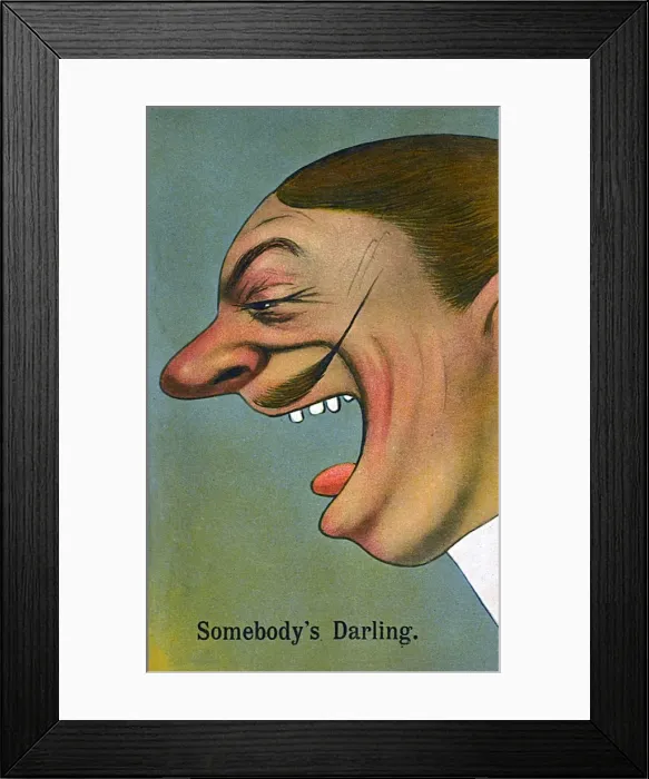 Framed Print : Comic Postcard - Somebodys Darling Framed Print : Comic Postcard - Somebodys Darling