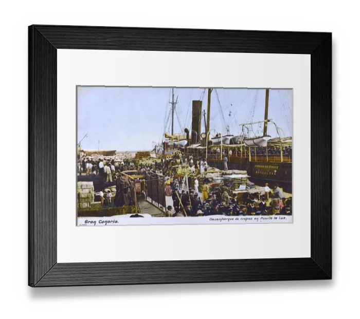 Framed Print : Canary Islands - Spanish troops arrive at the Port of Luz Framed Print : Canary Islands - Spanish troops arrive at the Port of Luz