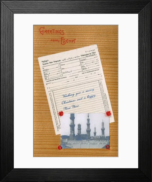 Framed Print : Egyptian Fantasy card - State Telegram and Al-Azhar Mosque Framed Print : Egyptian Fantasy card - State Telegram and Al-Azhar Mosque