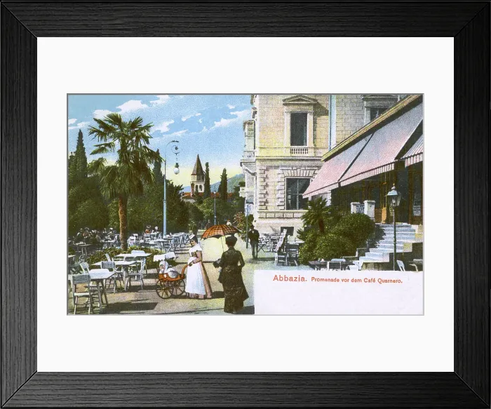 Framed Print : Croatia, Opatja - Promenade and Cafe Quarnero Framed Print : Croatia, Opatja - Promenade and Cafe Quarnero