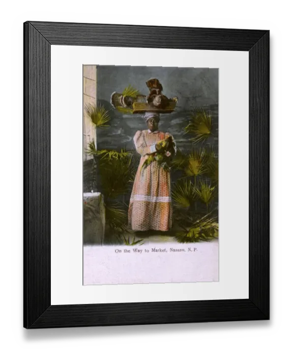 Framed Print : Nassau, Bahamas - Woman takes fowls to Market Framed Print : Nassau, Bahamas - Woman takes fowls to Market