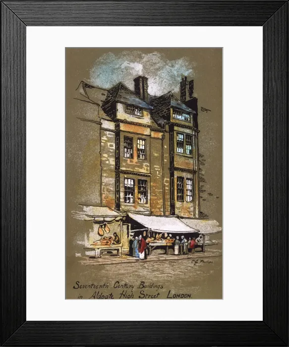 Framed Print : 17th century buildings on Aldgate High Street, London Framed Print : 17th century buildings on Aldgate High Street, London