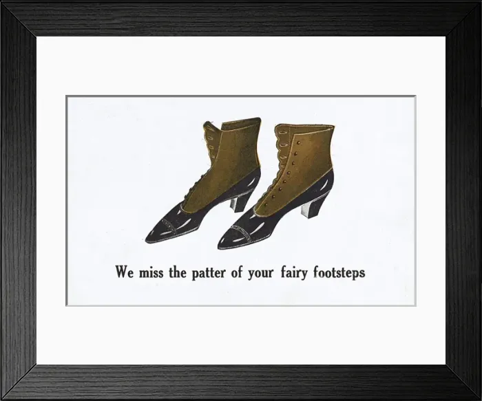 Framed Print : We miss the patter of your fairy footsteps Framed Print : We miss the patter of your fairy footsteps