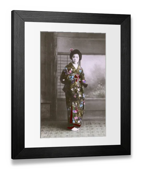 Framed Print : Japan - Studio Photographic Portrait of a Japanese Geisha Framed Print : Japan - Studio Photographic Portrait of a Japanese Geisha