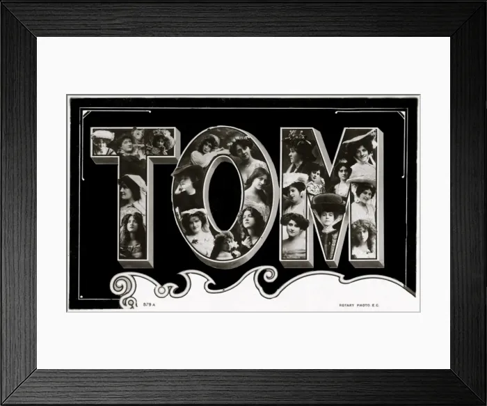 Framed Print : TOM - Popular Male name illustrated by lady-filled letters Framed Print : TOM - Popular Male name illustrated by lady-filled letters