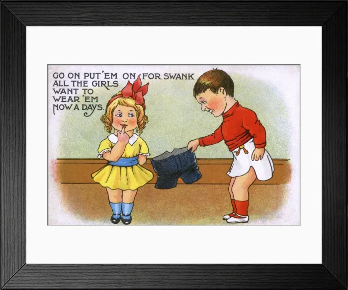 Framed Print : Womens Rights - Popularity of wearing Trousers Framed Print : Womens Rights - Popularity of wearing Trousers