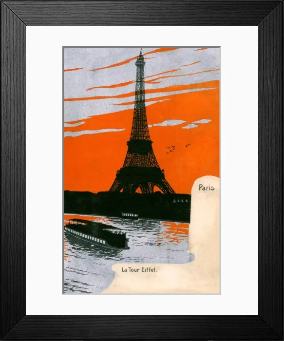 Framed Print : Silhouette of the Eiffel Tower, Paris, France from the Seine Framed Print : Silhouette of the Eiffel Tower, Paris, France from the Seine