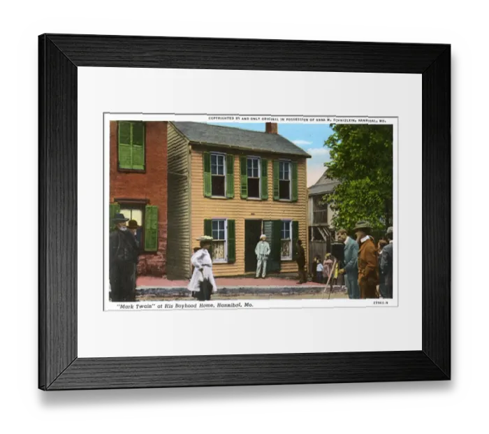 Framed Print : Mark Twain at his boyhood home, Hannibal, Missouri, USA Framed Print : Mark Twain at his boyhood home, Hannibal, Missouri, USA
