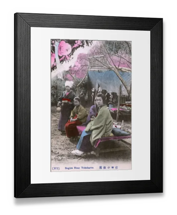 Framed Print : A Japanese Geisha at Sugita near Yokohama Framed Print : A Japanese Geisha at Sugita near Yokohama