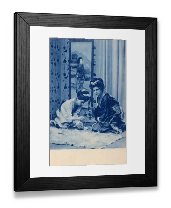 Framed Print : Two European girls dressed as Geishas enact the Tea Ceremony Framed Print : Two European girls dressed as Geishas enact the Tea Ceremony