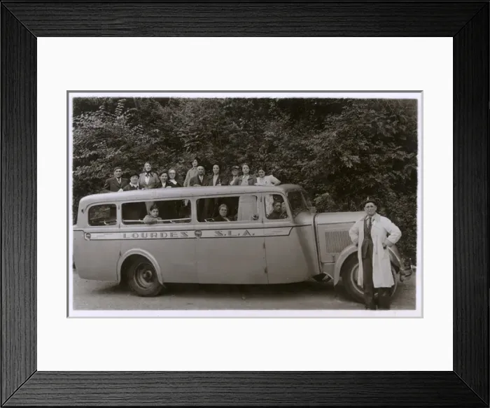 Framed Print : An Autobus - destination Lourdes, France Framed Print : An Autobus - destination Lourdes, France