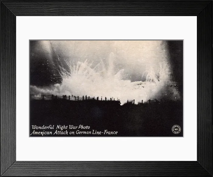 Framed Print : American attack on the German Front line - France - WW1 Framed Print : American attack on the German Front line - France - WW1